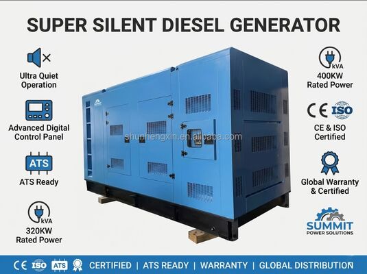 Máy phát điện diesel loại yên tĩnh Perkins 400kva 500kva Máy phát điện Stamford với bộ khởi động điện 24V DC ATS để bán